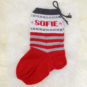 Stickade Julstrumpor Randig och Rävar - garnpaket i Bluum Pure Eco Baby Woo