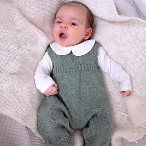 Stickad sparkbyxa Hjärta - garnpaket i Bluum Pure Eco baby Woo