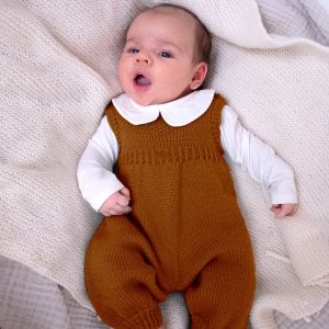 Stickad sparkbyxa Hjärta - garnpaket i Bluum Pure Eco baby Woo