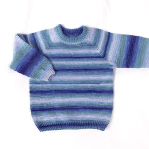 Stickad Tröja Färgspel - garnpaket i Bluum Soft Merino Ul