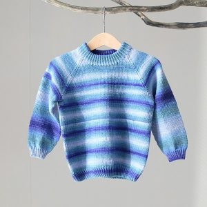 Stickad Tröja Färgspel - garnpaket i Bluum Soft Merino Ul