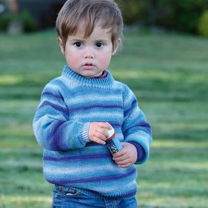 Stickad Tröja Färgspel - garnpaket i Bluum Soft Merino Ul