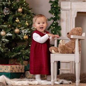 Stickad klänning Hjärta - garnpaket i Bluum Pure Eco Baby Woo