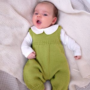 Stickad sparkbyxa Hjärta - garnpaket i Bluum Pure Eco baby Woo