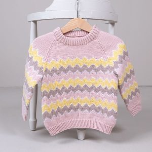 Stickad tröja Lollipop - garnpaket i Bluum Soft Merino Ul