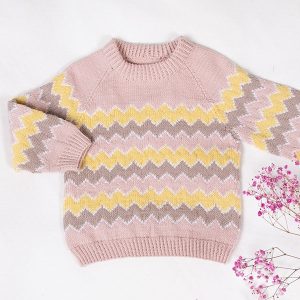 Stickad tröja Lollipop - garnpaket i Bluum Soft Merino Ul