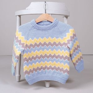Stickad tröja Lollipop - garnpaket i Bluum Soft Merino Ul