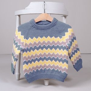 Stickad tröja Lollipop - garnpaket i Bluum Soft Merino Ull