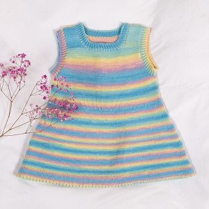 Stickad tunika Färgspel - garnpaket i Bluum Soft Merino Ul