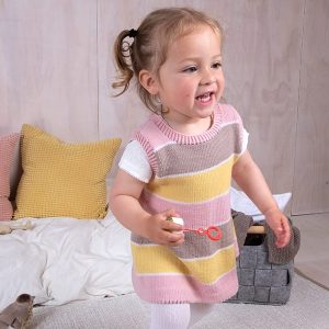 Stickad tunika Sockervadd - garnpaket i Bluum Soft Merino Ul