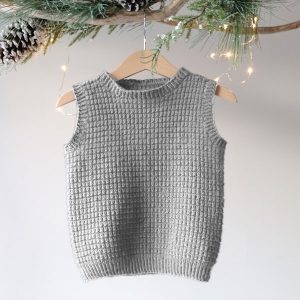 Stickad väst Hugo - garnpaket i Bluum Soft Merino Ull