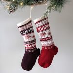 Stickade Julstrumpor Julgrisar och valfria namn - garnpaket i Bluum Pure Eco Baby Wool
