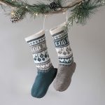 Stickade Julstrumpor Julkulor och valfria namn - garnpaket i Bluum Pure Eco Baby Wool