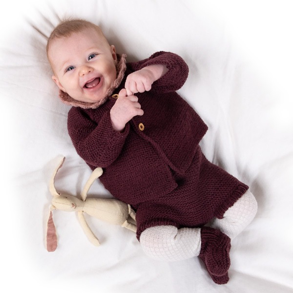 Stickat set Bebispaket Trille - garnpaket i Bluum Pure Eco Baby Wool