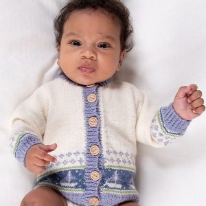 Stickat set Segelbåtar kofta och byxa - garnpaket i Bluum Soft Merino Ul