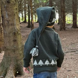 Stickad tröja Julgran m/luva - garnpaket i Bluum Soft Merino Ul