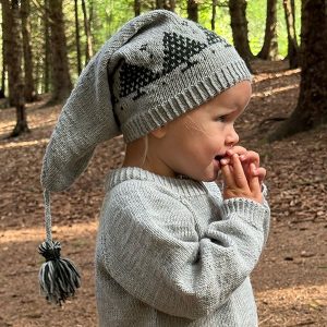 Stickad tröja Julgran m/luva - garnpaket i Bluum Soft Merino Ul