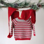 Stickad set Julkyss tröja m/knäbyxa och tomteluva - garnpaket i Bluum Pure Eco Baby Wool