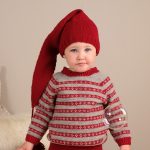 Stickad tröja Julkyss m/tomteluva - garnpaket i Bluum Pure Eco Baby Wool